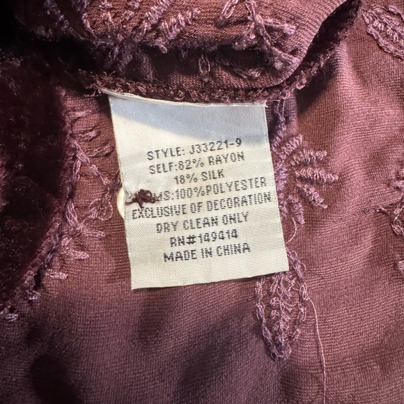 Johnny Was Althea Velvet Maxi Empire Waist Boho Dress Purple Size XS, NEW - Picture 16 of 16